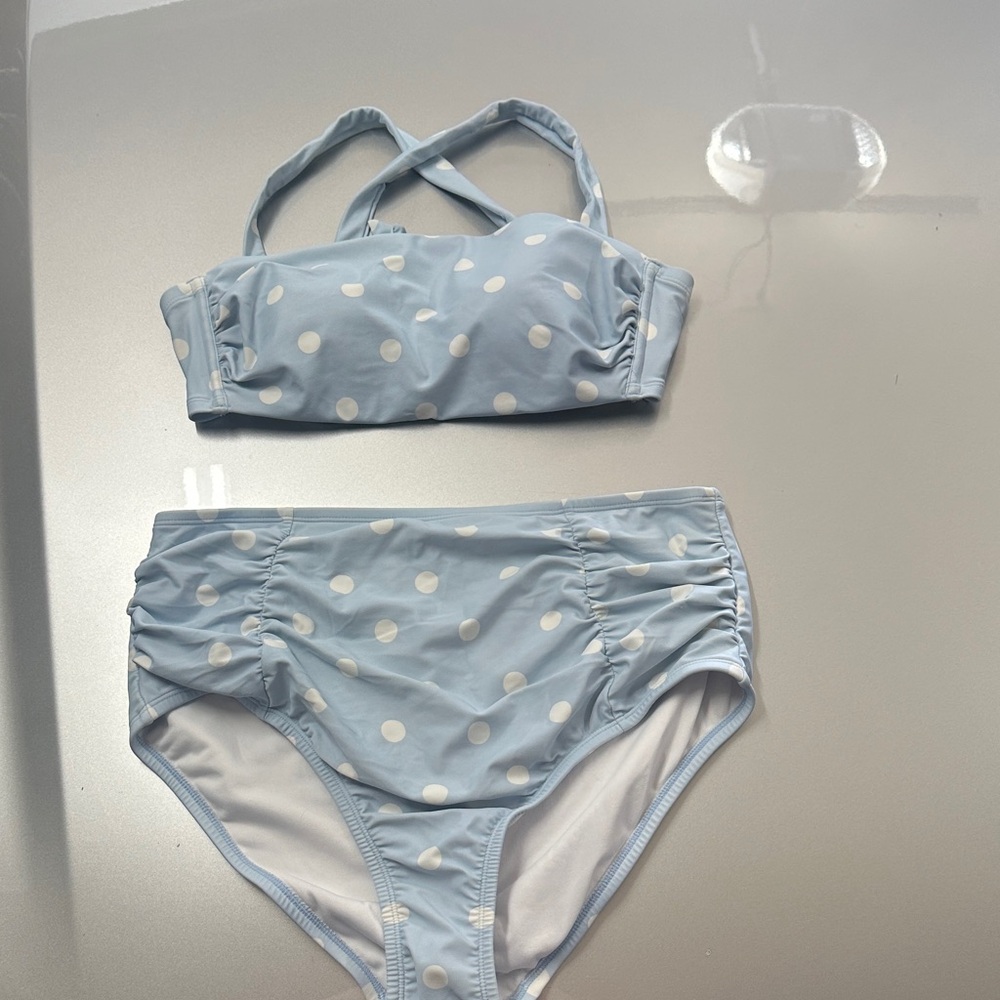 Kona Sol Light Blue Polka Dot Bikini